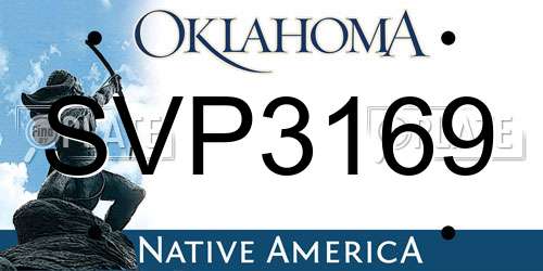 SVP3169 Oklahoma License Plate