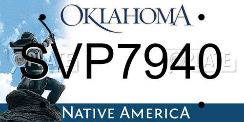SVP7940 Oklahoma License Plate