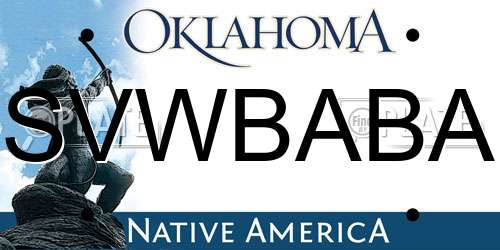 SVWBABA Oklahoma License Plate