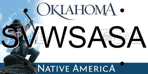 SVWSASA Oklahoma License Plate