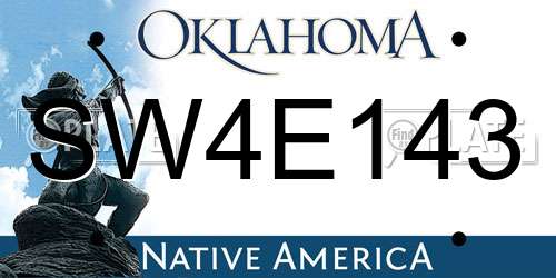 SW4E143 Oklahoma License Plate