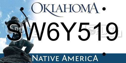SW6Y519 Oklahoma License Plate
