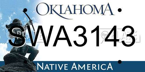 SWA3143 Oklahoma License Plate