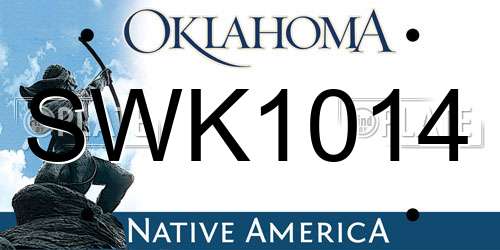 SWK1014 Oklahoma License Plate
