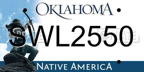 SWL2550 Oklahoma License Plate