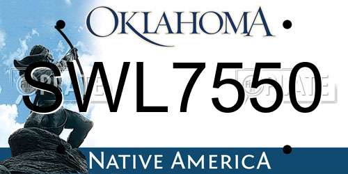 SWL7550 Oklahoma License Plate