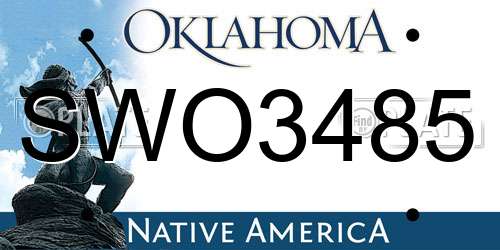 SWO3485 Oklahoma License Plate