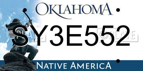 SY3E552 Oklahoma License Plate