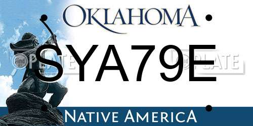 SYA79E Oklahoma License Plate