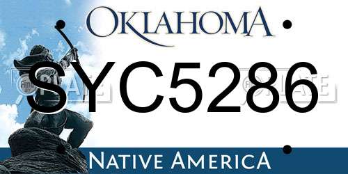 SYC5286 Oklahoma License Plate