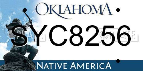 SYC8256 Oklahoma License Plate