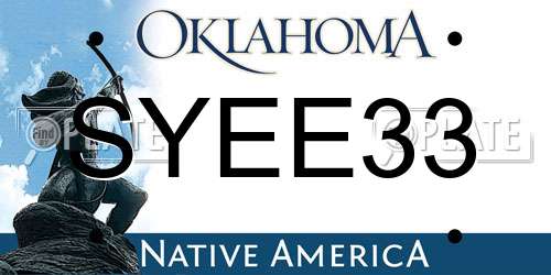 SYEE33 Oklahoma License Plate