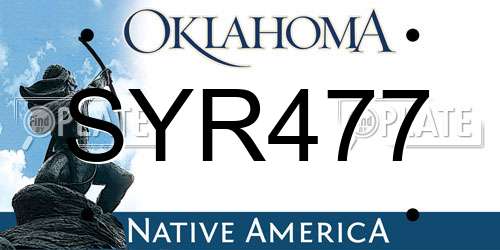 SYR477 Oklahoma License Plate