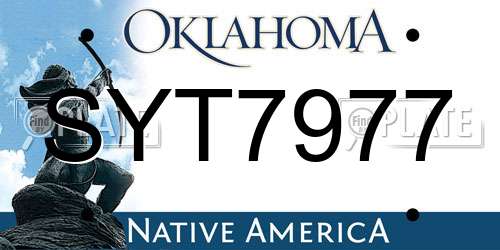 SYT7977 Oklahoma License Plate