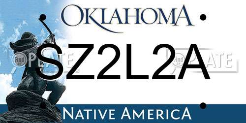 SZ2L2A Oklahoma License Plate