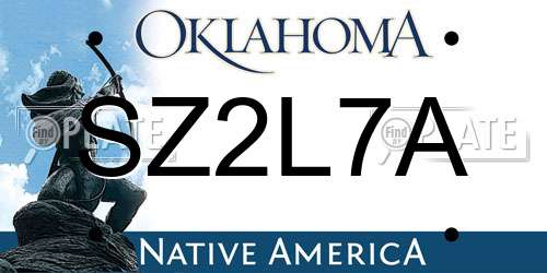 SZ2L7A Oklahoma License Plate