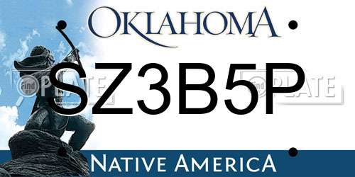SZ3B5P Oklahoma License Plate