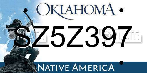 SZ5Z397 Oklahoma License Plate