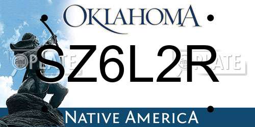 SZ6L2R Oklahoma License Plate