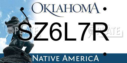 SZ6L7R Oklahoma License Plate