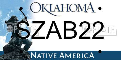 SZAB22 Oklahoma License Plate