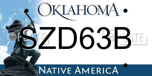SZD63B Oklahoma License Plate