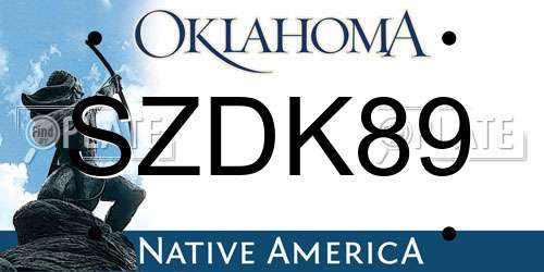 SZDK89 Oklahoma License Plate