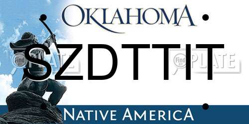SZDTTIT Oklahoma License Plate