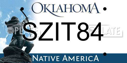 SZIT84 Oklahoma License Plate