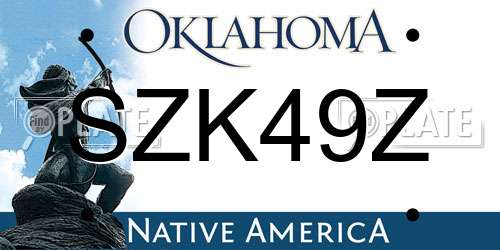SZK49Z Oklahoma License Plate