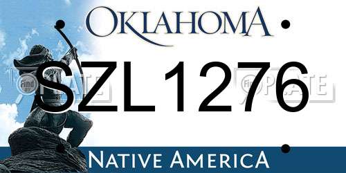 SZL1276 Oklahoma License Plate
