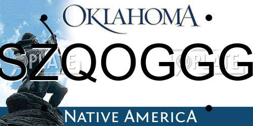 SZQOGGG Oklahoma License Plate