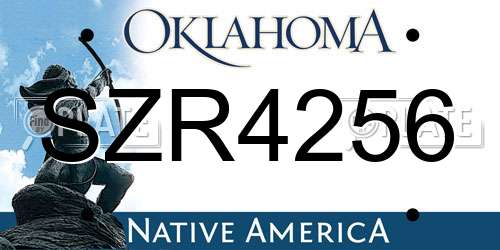 SZR4256 Oklahoma License Plate