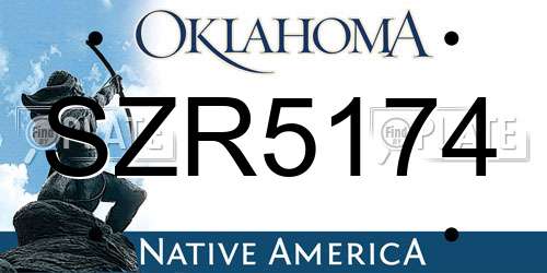 SZR5174 Oklahoma License Plate