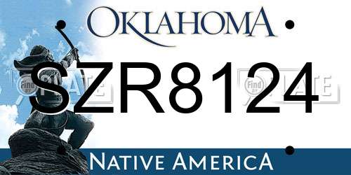 SZR8124 Oklahoma License Plate