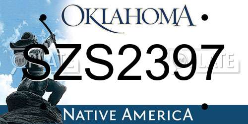 SZS2397 Oklahoma License Plate