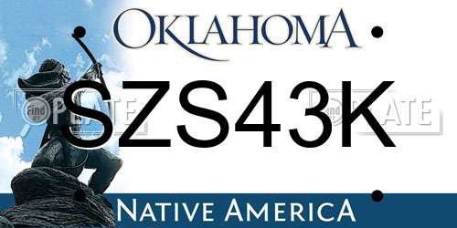 SZS43K Oklahoma License Plate