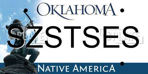 SZSTSES Oklahoma License Plate