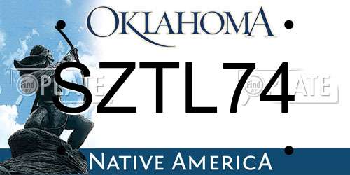 SZTL74 Oklahoma License Plate