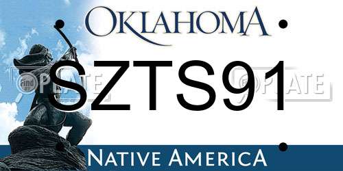 SZTS91 Oklahoma License Plate