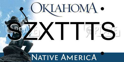 SZXTTTS Oklahoma License Plate