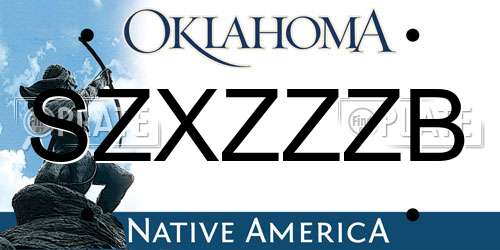 SZXZZZB Oklahoma License Plate