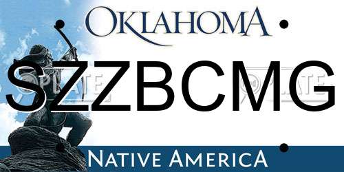 SZZBCMG Oklahoma License Plate