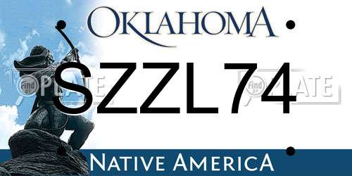 SZZL74 Oklahoma License Plate