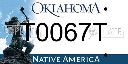 T0067T Oklahoma License Plate