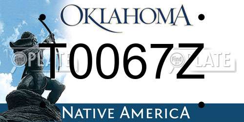 T0067Z Oklahoma License Plate