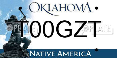 T00GZT Oklahoma License Plate