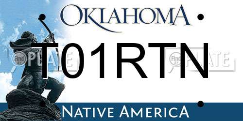 T01RTN Oklahoma License Plate