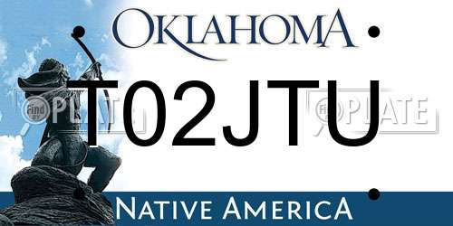 T02JTU Oklahoma License Plate