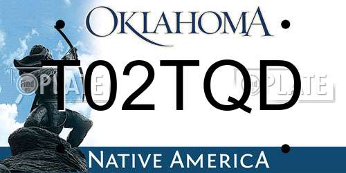 T02TQD Oklahoma License Plate